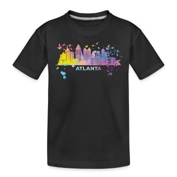 Atlantans Skyline Atlanta - Kinder Premium Bio T-Shirt - Schwarz - Vorne