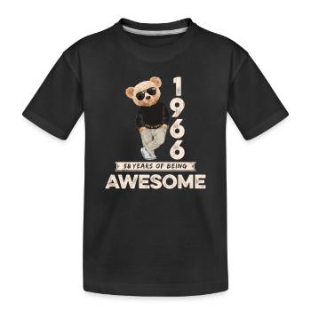 1966 Geburtstag Teddy Bär Being Awesome Orignal - Kinder Premium Bio T-Shirt - Schwarz - Vorne
