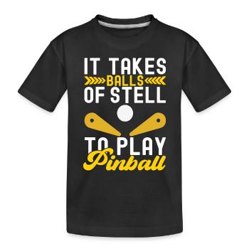 Pinball Flipper - Kids' Premium Organic T-Shirt - black - Front