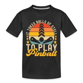 Pinball Flipper - Kids' Premium Organic T-Shirt - black - Front