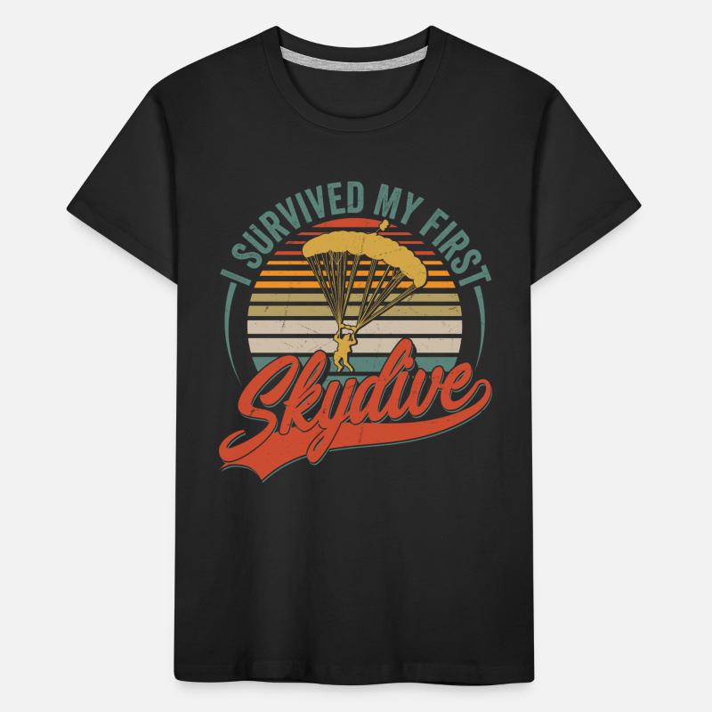 I Survived My First Skydive Parachute Skydiver Kinder Premium Bio T-Shirt