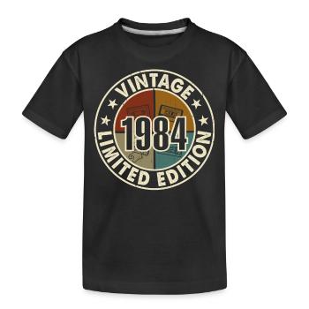 40th Birthday 1984 Vintage Retro Vinatge - Kids' Premium Organic T-Shirt - black - Front