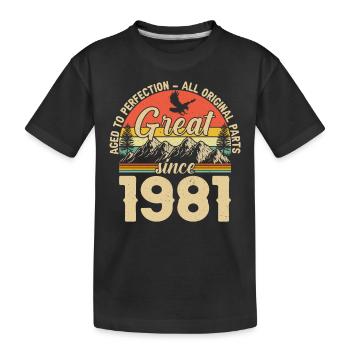 Millésime 1981 - Légende intemporelle - T-shirt bio Premium Enfant - noir - Devant