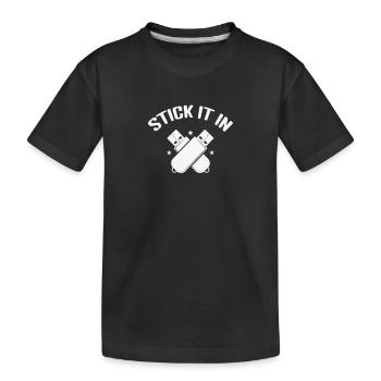 Stick it in USB Stick Retrospeichermodul - Kinder Premium Bio T-Shirt - Schwarz - Vorne