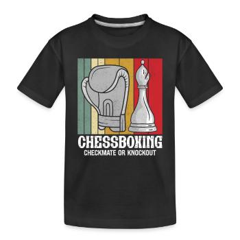 Schachboxen - Schachmatt Oder Knockout Schachboxen - Kinder Premium Bio T-Shirt - Schwarz - Vorne
