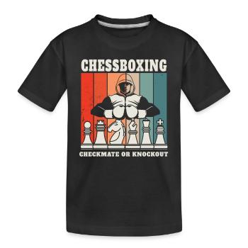 Schachboxen - Schachmatt Oder Knockout Schachboxen - Kinder Premium Bio T-Shirt - Schwarz - Vorne