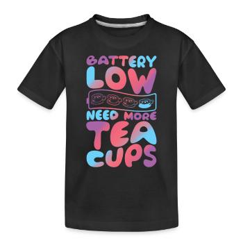 Batterie faible Besoin de plus de tasses à thé Groovy Funny Tea - T-shirt bio Premium Enfant - noir - Devant