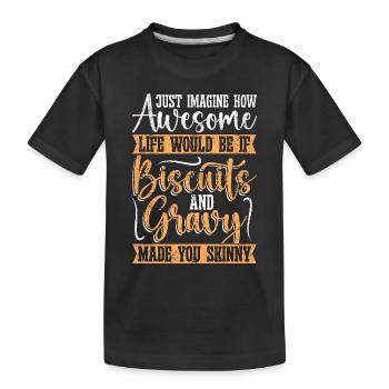 Biscuits et sauce Imaginez comment l’amateur de sauce - T-shirt bio Premium Enfant - noir - Devant