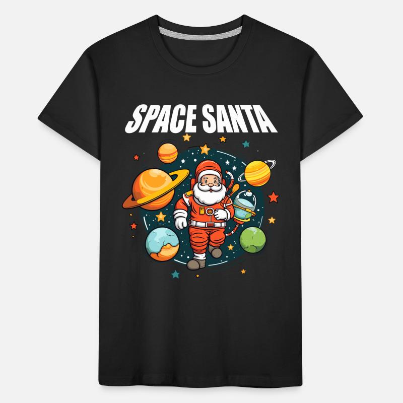 Père Noël de l’espace planète de l’espace drôle T-shirt bio Premium Enfant