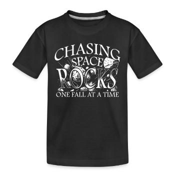 Meteorite Hunter Apparel - Auf der Jagd nach Weltraumfelsen - Kinder Premium Bio T-Shirt - Schwarz - Vorne