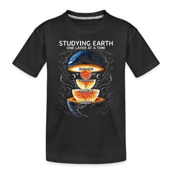 Sciences de la Terre : étudier la Terre, une couche à la fois - T-shirt bio Premium Enfant - noir - Devant