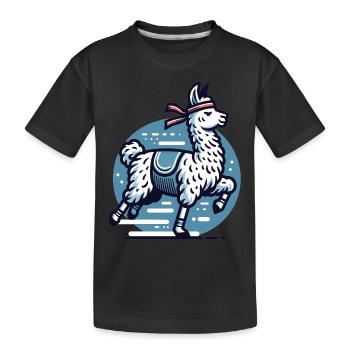 Jogger Lama: Sporty on the road - Kids' Premium Organic T-Shirt - black - Front