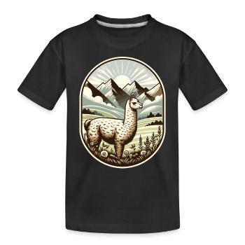 Llama Trek : Randonnée avec vue - T-shirt bio Premium Enfant - noir - Devant