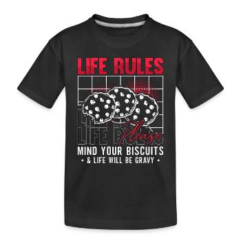 Biscuits et sauce Règles de vie s’il vous plaît amateur de sauce - T-shirt bio Premium Enfant - noir - Devant