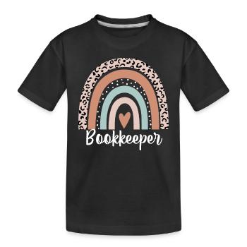 Buchhalter Regenbogen Leopard Lustiger Buchhalter - Kinder Premium Bio T-Shirt - Schwarz - Vorne