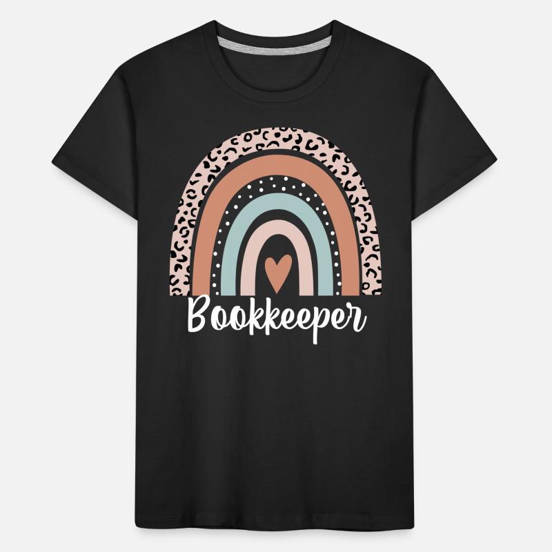 Comptable Arc-en-ciel Léopard Drôle Comptable T-shirt bio Premium Enfant