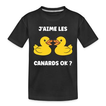 J'aime les canards - T-shirt bio Premium Enfant - noir - Devant