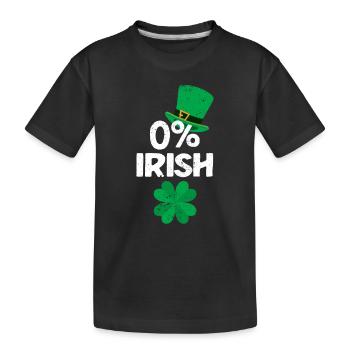 0% Irisches Kleeblatt Lustiger St. Patricks Day - Kinder Premium Bio T-Shirt - Schwarz - Vorne