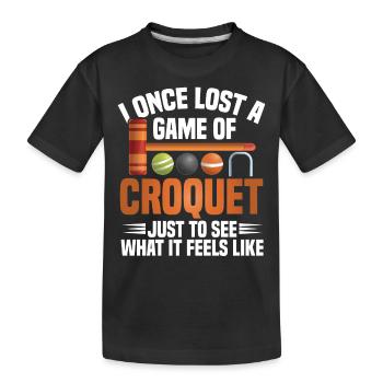 Croquet Maillet Croquet Club Croquet Joueur Croquet - T-shirt bio Premium Enfant - noir - Devant