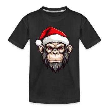 Tête de singe Noël Noël - T-shirt bio Premium Enfant - noir - Devant