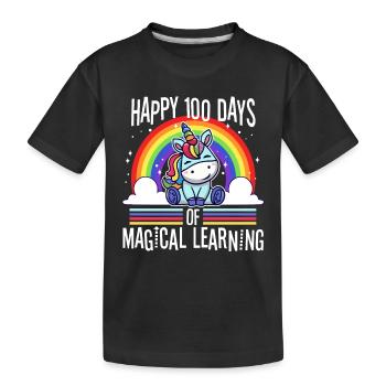 Joyeux 100 jours d’apprentissage magique - T-shirt bio Premium Enfant - noir - Devant