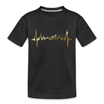 Copenhague Skyline Heartbeat Danemark Amour Hygge - T-shirt bio Premium Enfant - noir - Devant
