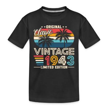 80e anniversaire 1943 - T-shirt bio Premium Enfant - noir - Devant