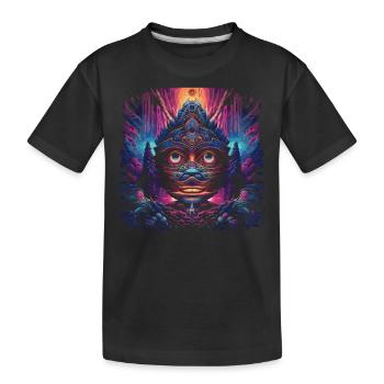 Mushroom | Fantasy Pilze Wald Natur Goa Festival - Kinder Premium Bio T-Shirt - Schwarz - Vorne