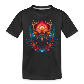 Mushroom | Fantasy Pilze Wald Natur Goa Festival - Kinder Premium Bio T-Shirt - Schwarz - Vorne