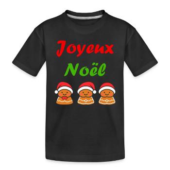 Joyeux noel pain d'épice - T-shirt bio Premium Enfant - noir - Devant