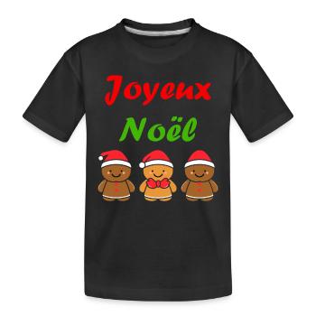 Joyeux noel pain d'épice - T-shirt bio Premium Enfant - noir - Devant