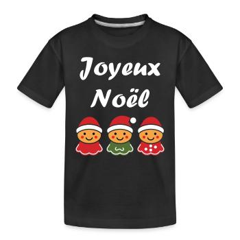 Joyeux noel pain d'épice - T-shirt bio Premium Enfant - noir - Devant
