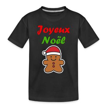 Joyeux noel pain d'épice - T-shirt bio Premium Enfant - noir - Devant
