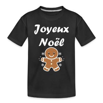 Joyeux noel pain d'épice - T-shirt bio Premium Enfant - noir - Devant