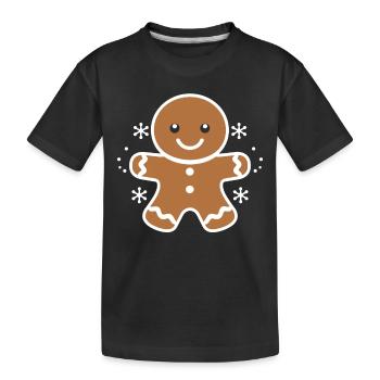 Bonhomme pain d'épice - T-shirt bio Premium Enfant - noir - Devant