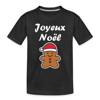 Joyeux noel pain d'épice - T-shirt bio Premium Enfant - noir - Devant