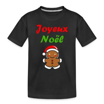 Joyeux noel pain d'épice - T-shirt bio Premium Enfant - noir - Devant
