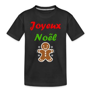 Joyeux noel pain d'épice - T-shirt bio Premium Enfant - noir - Devant