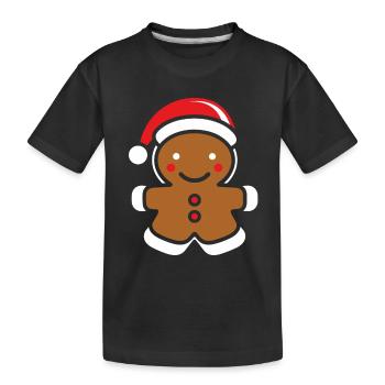 Bonhomme pain d'épice - T-shirt bio Premium Enfant - noir - Devant