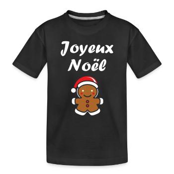 Joyeux noel pain d'épice - T-shirt bio Premium Enfant - noir - Devant