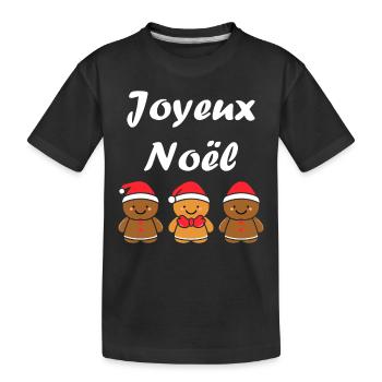 Joyeux noel pain d'épice - T-shirt bio Premium Enfant - noir - Devant