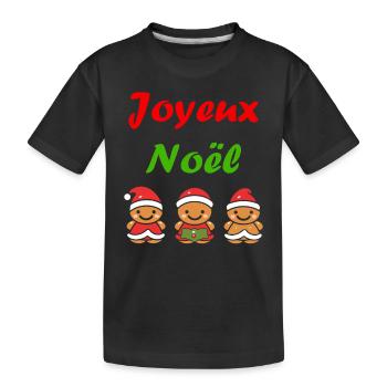 Joyeux noel pain d'épice - T-shirt bio Premium Enfant - noir - Devant
