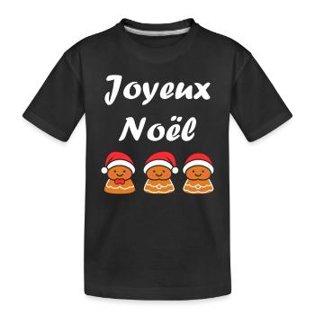 Joyeux noel pain d'épice - T-shirt bio Premium Enfant - noir - Devant