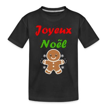 Joyeux noel pain d'épice - T-shirt bio Premium Enfant - noir - Devant