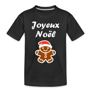 Joyeux noel pain d'épice - T-shirt bio Premium Enfant - noir - Devant