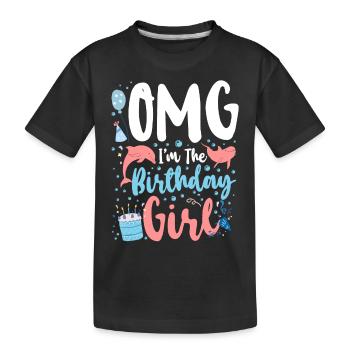 Dauphin Anniversaire Omg Je suis le - T-shirt bio Premium Enfant - noir - Devant
