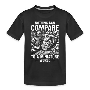Chemin de fer miniature Train Passionné de chemin de fer - T-shirt bio Premium Enfant - noir - Devant