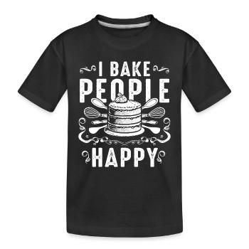 Bäcker Backen Ich backe Menschen Happy Cake - Kinder Premium Bio T-Shirt - Schwarz - Vorne