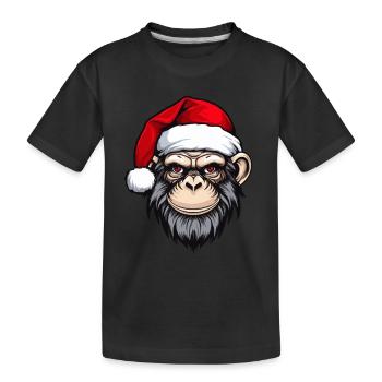 Tête de singe Noël Noël - T-shirt bio Premium Enfant - noir - Devant