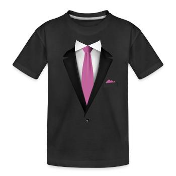 Smoking avec une cravate pour les mariages et spéciaux - T-shirt bio Premium Enfant - noir - Devant